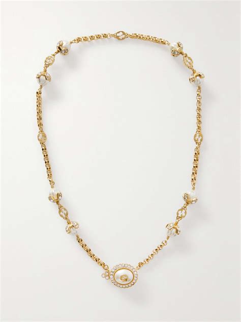 gucci pearl necklace with ribbon|gucci goldtone necklace.